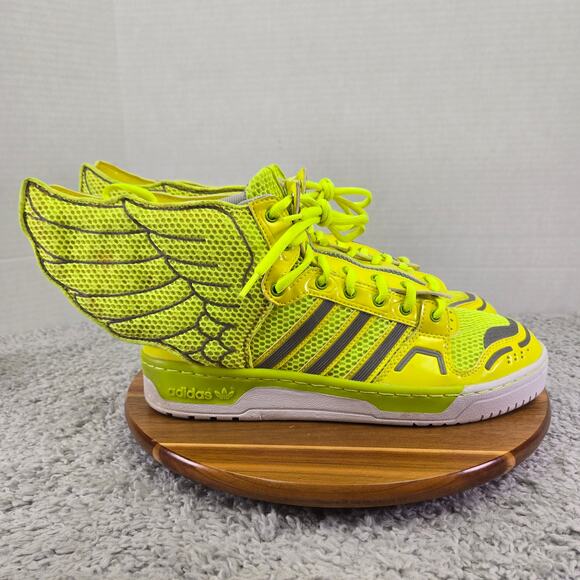 Adidas JS Jeremy Scott Mesh Wings 2.0 Neon Green High Top Sneaker Mens 11 M20654 - Picture 3 of 16